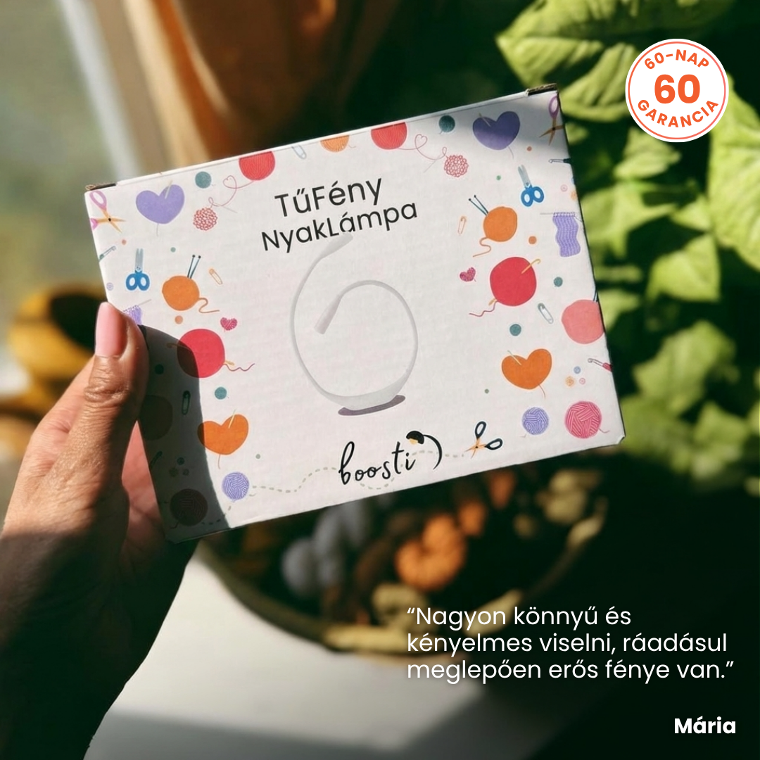 TűFény NyakLámpa – Nyakba Akasztható Lámpa Varráshoz, Kötéshez, Horgoláshoz és Olvasáshoz