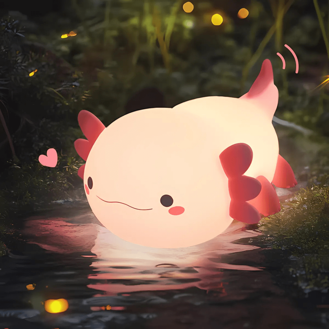 Mimi - a vidám Axolotl Éjjeli LED Lámpa