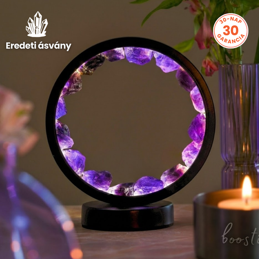 Béke vesz körül - Kézműves Ametiszt Kristály Lámpa