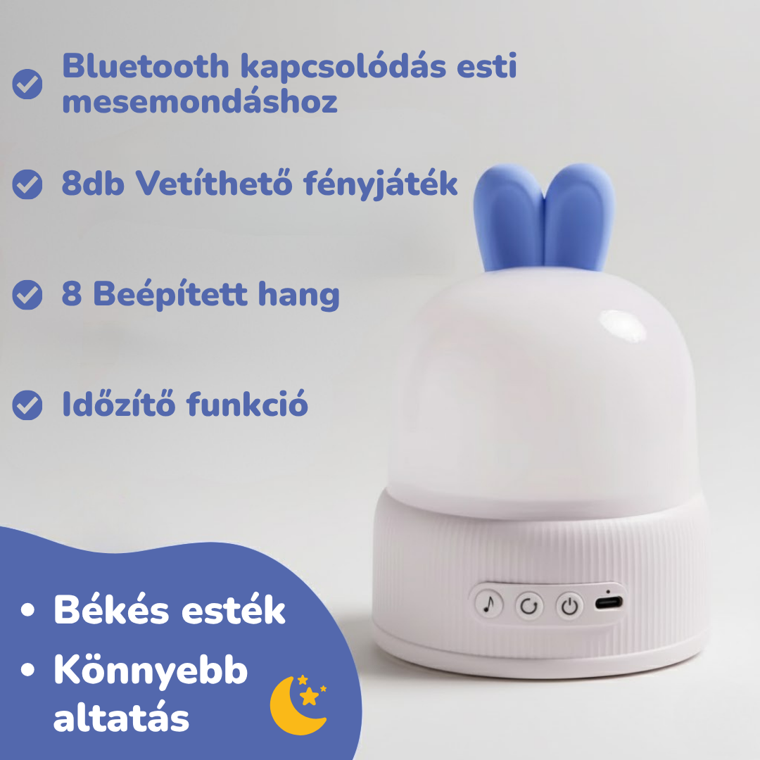 Mesekuckó - éjjeli lámpa projektor gyerekeknek esti mesemondáshoz fényjátékokkal