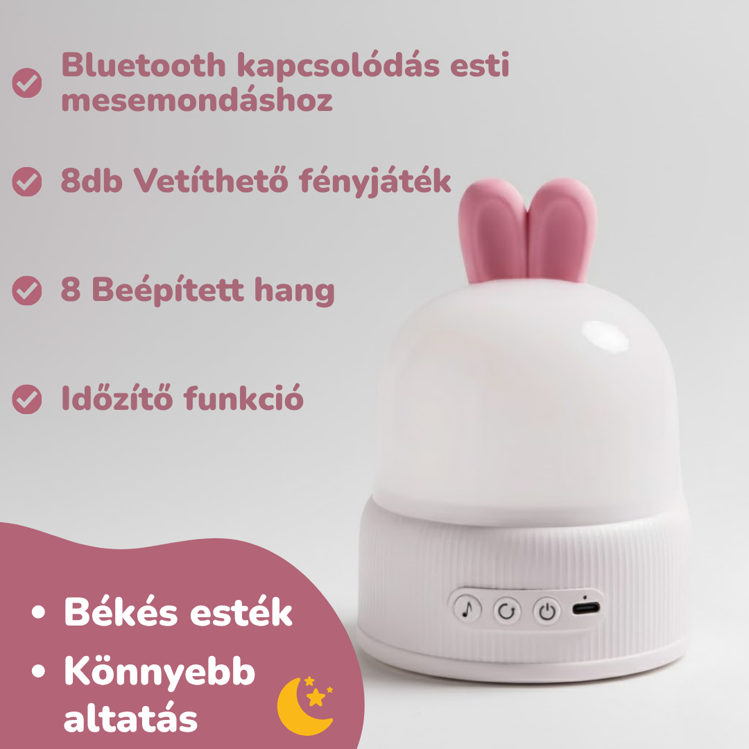 Mesekuckó - éjjeli lámpa projektor gyerekeknek esti mesemondáshoz fényjátékokkal