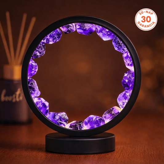 Béke vesz körül - Kézműves Ametiszt Kristály Lámpa