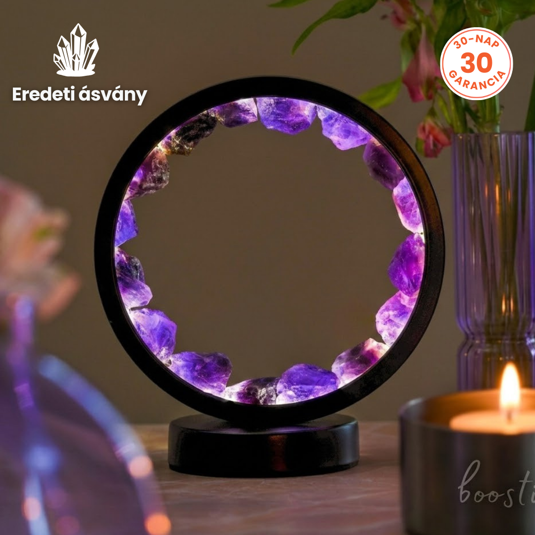 Béke vesz körül - Kézműves Ametiszt Kristály Lámpa