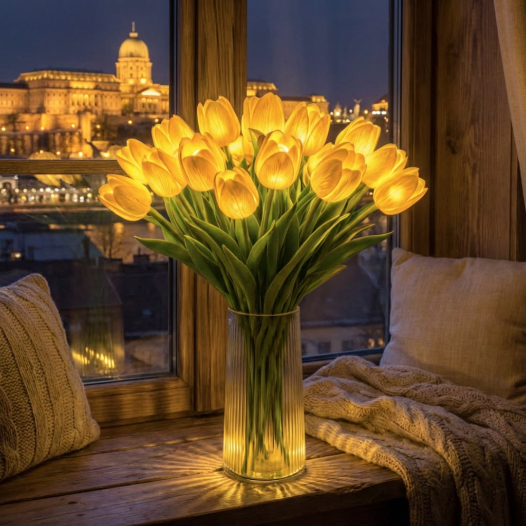 Örök Tulipán - Kézzel Készült Ragyogó Romantikus Tulipán Lámpa