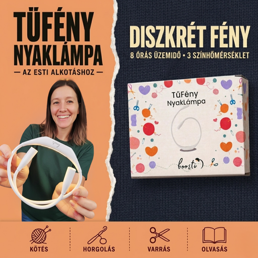TűFény NyakLámpa – Nyakba Akasztható Lámpa Varráshoz, Kötéshez, Horgoláshoz