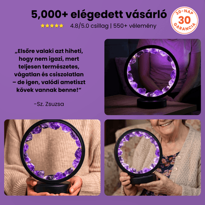 Béke vesz körül - Kézműves Ametiszt Kristály Lámpa