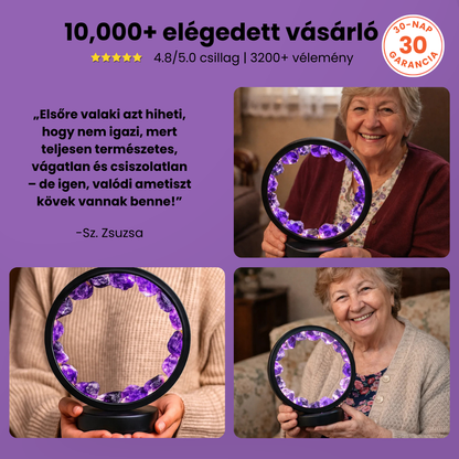 Béke vesz körül - Kézműves Ametiszt Kristály Lámpa