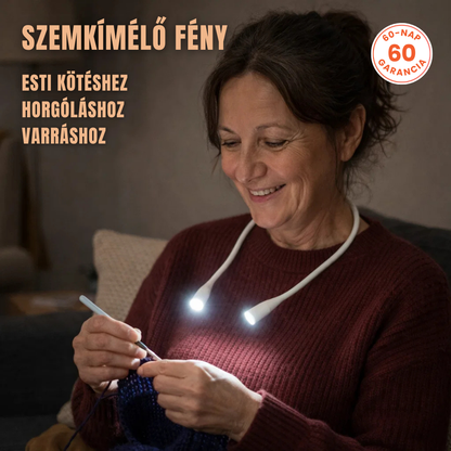 TűFény NyakLámpa – Nyakba Akasztható Lámpa Varráshoz, Kötéshez, Horgoláshoz