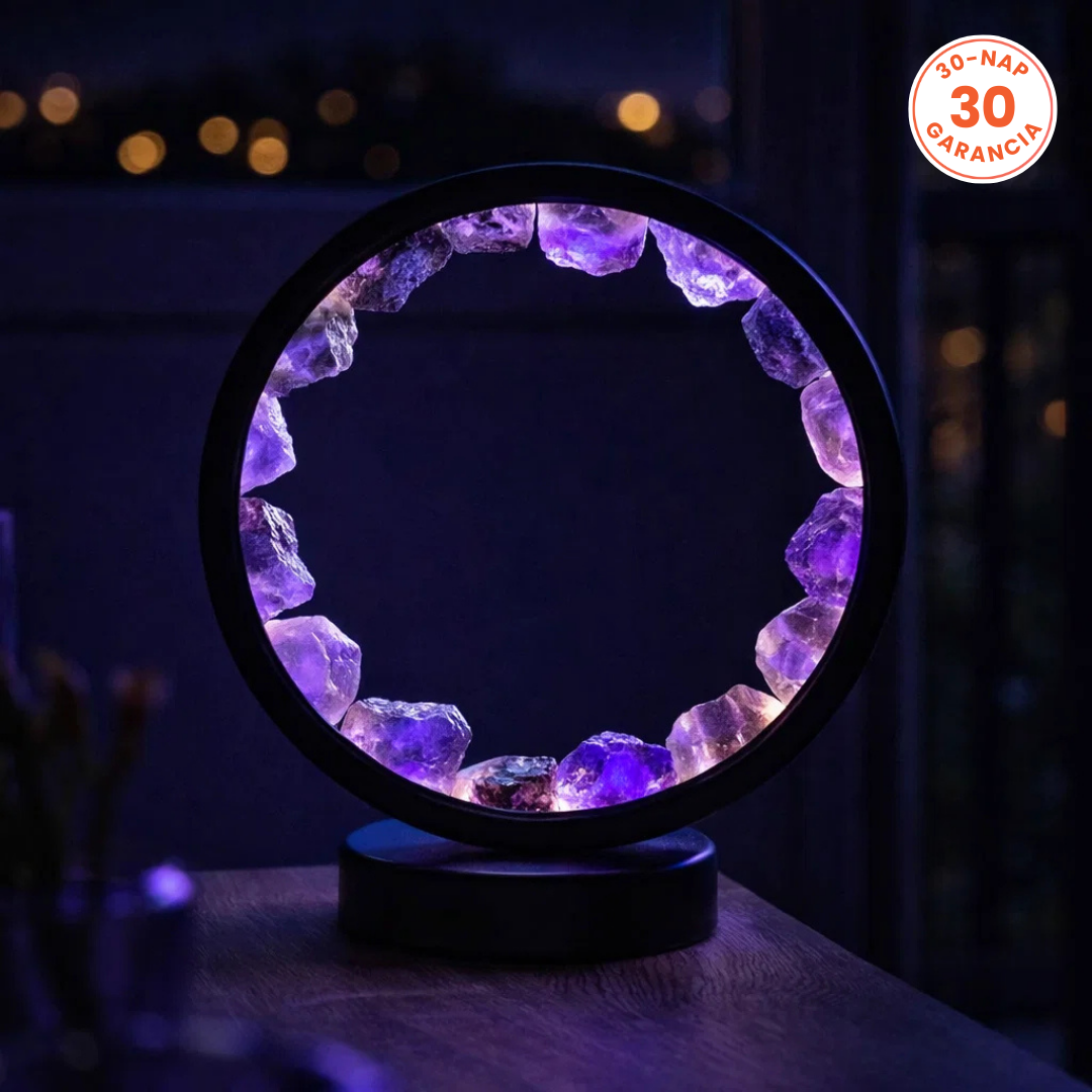 Béke vesz körül - Kézműves Ametiszt Kristály Lámpa