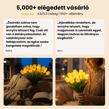 Örök Tulipán - Kézzel Készült Ragyogó Romantikus Tulipán Lámpa