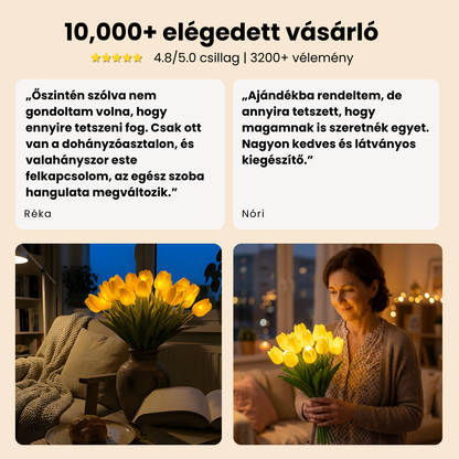 Örök Tulipán - Kézzel Készült Ragyogó Romantikus Tulipán Lámpa