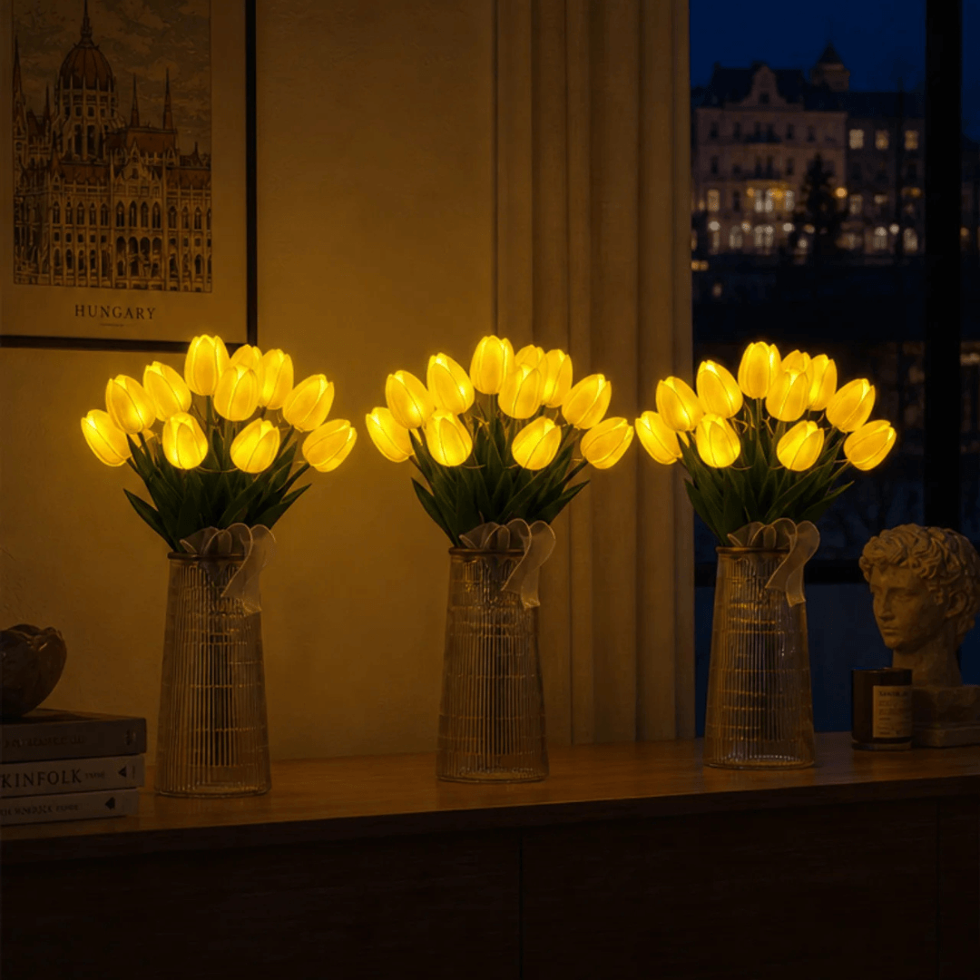 Örök Tulipán - Kézzel Készült Ragyogó Romantikus Tulipán Lámpa