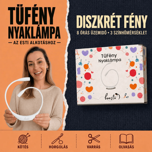 TűFény NyakLámpa – Nyakba Akasztható Lámpa Varráshoz, Kötéshez, Horgoláshoz