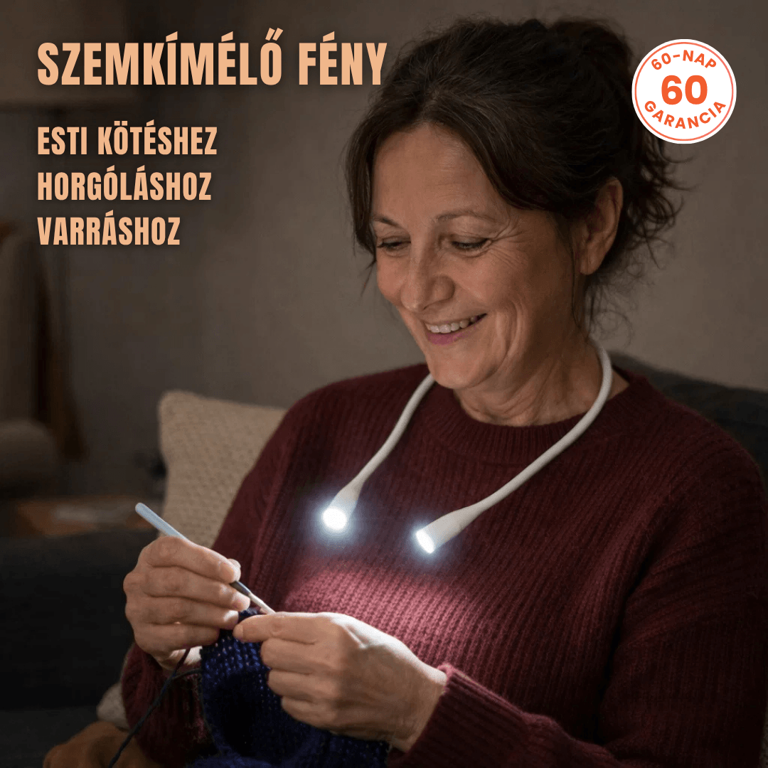 TűFény NyakLámpa – Nyakba Akasztható Lámpa Varráshoz, Kötéshez, Horgoláshoz