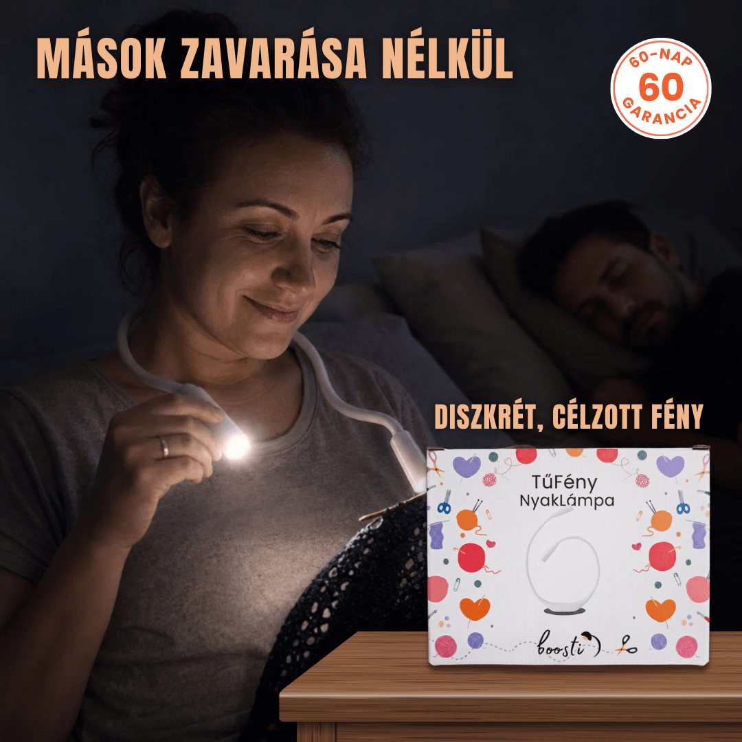 TűFény NyakLámpa – Nyakba Akasztható Lámpa Varráshoz, Kötéshez, Horgoláshoz