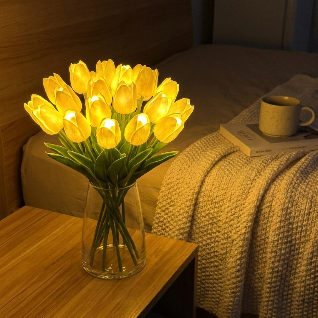 Örök Tulipán - Kézzel Készült Ragyogó Romantikus Tulipán Lámpa